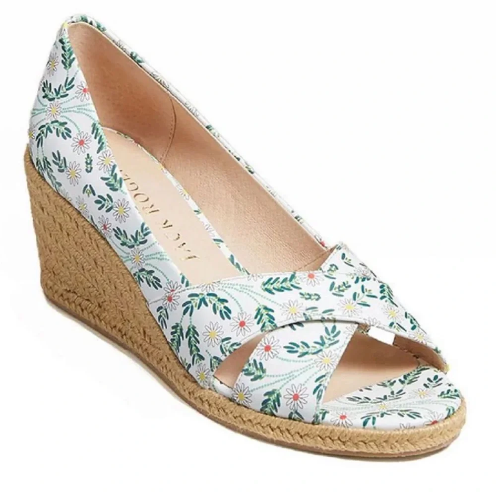NWT Jack Rogers Palmer Criss Cross Wedge Espadrille